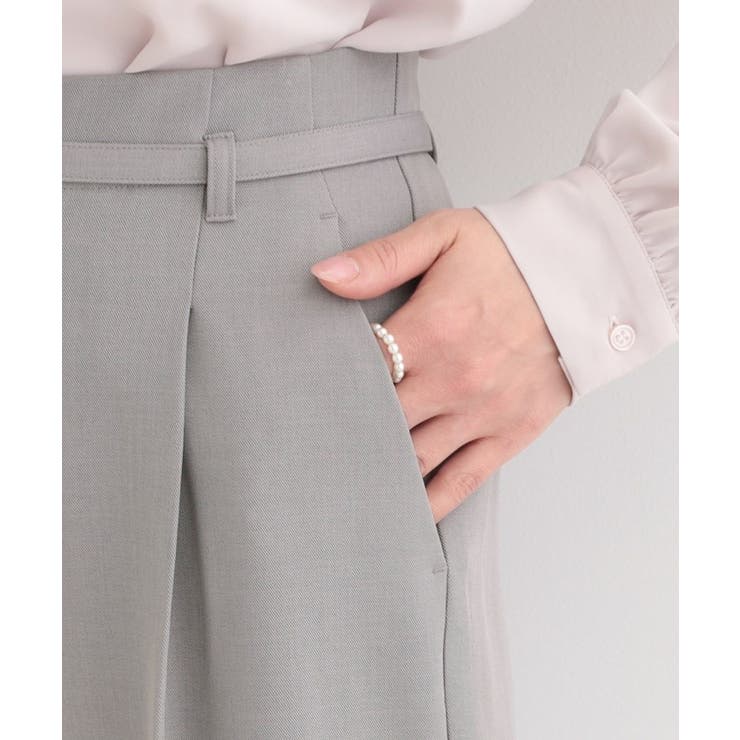 【セットアップ可/多機能】センタープレスできちんと見え ベルト付きワイドパンツ | SHOO・LA・RUE | 詳細画像19 