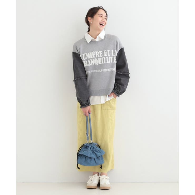 デニム袖切替ロゴニット | SHOO・LA・RUE | 詳細画像7 