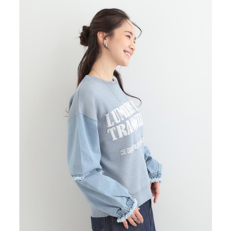 デニム袖切替ロゴニット | SHOO・LA・RUE | 詳細画像10 