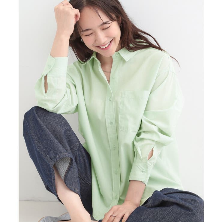 ミントグリーン(021) | 【選べる色・柄/S-LL】通年使える レギュラーカラーシャツ | SHOO・LA・RUE