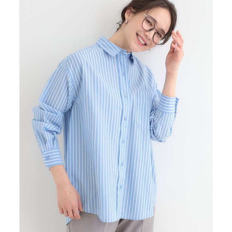 ブルー(391) | 【選べる色・柄/S-LL】通年使える レギュラーカラーシャツ | SHOO・LA・RUE