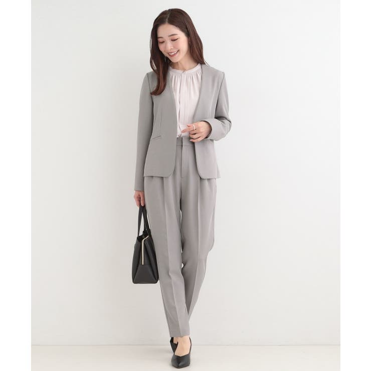 【セットアップ可/多機能/SS-3L】すっきりと好印象 カラーレスジャケット | SHOO・LA・RUE | 詳細画像3 