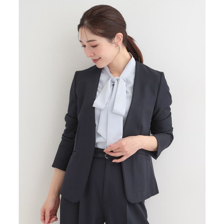 【セットアップ可/多機能/SS-3L】すっきりと好印象 カラーレスジャケット | SHOO・LA・RUE | 詳細画像9 