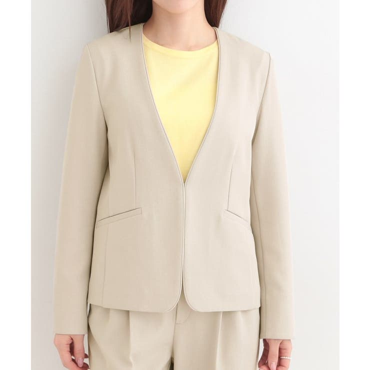 【セットアップ可/多機能/SS-3L】すっきりと好印象 カラーレスジャケット | SHOO・LA・RUE | 詳細画像13 