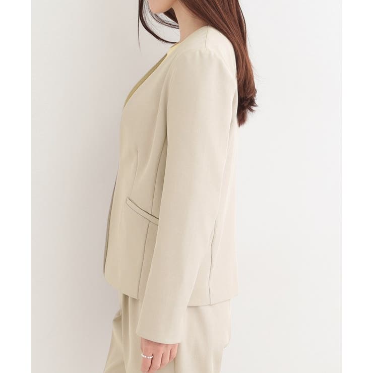 【セットアップ可/多機能/SS-3L】すっきりと好印象 カラーレスジャケット | SHOO・LA・RUE | 詳細画像14 