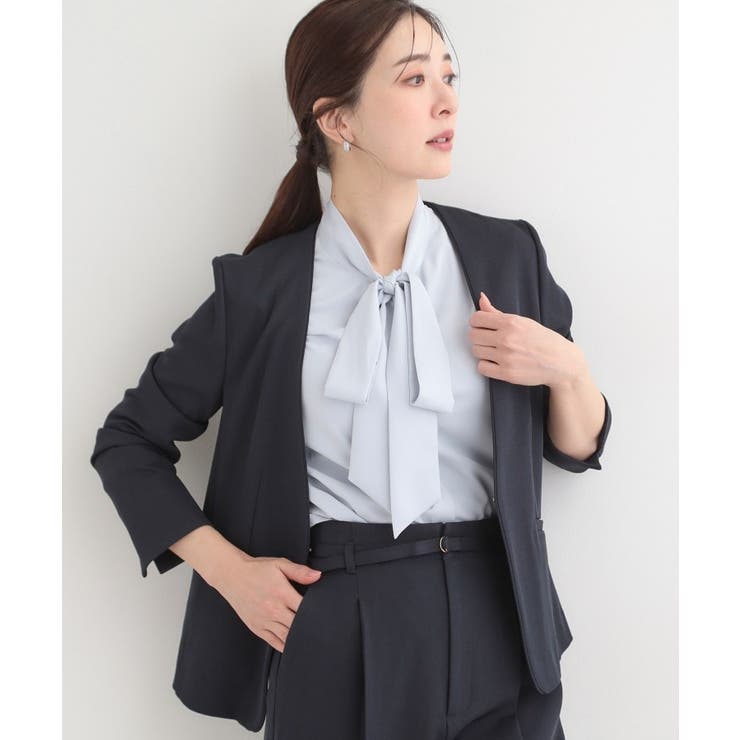 ネイビー(094) | 【セットアップ可/多機能/SS-3L】すっきりと好印象 カラーレスジャケット | SHOO・LA・RUE