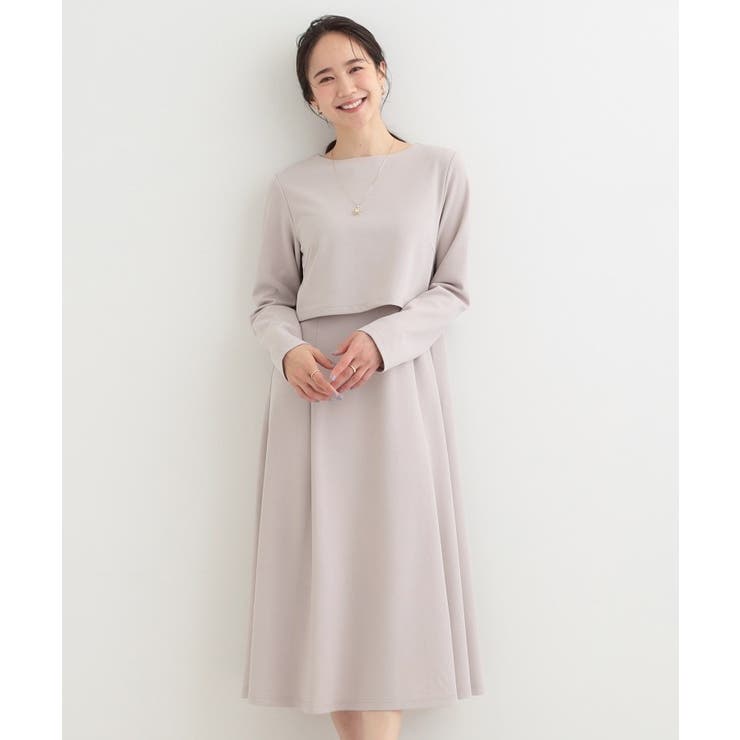 【S-LL】コーデに迷わずきちんと決まる セットアップ風ワンピース | SHOO・LA・RUE | 詳細画像1 