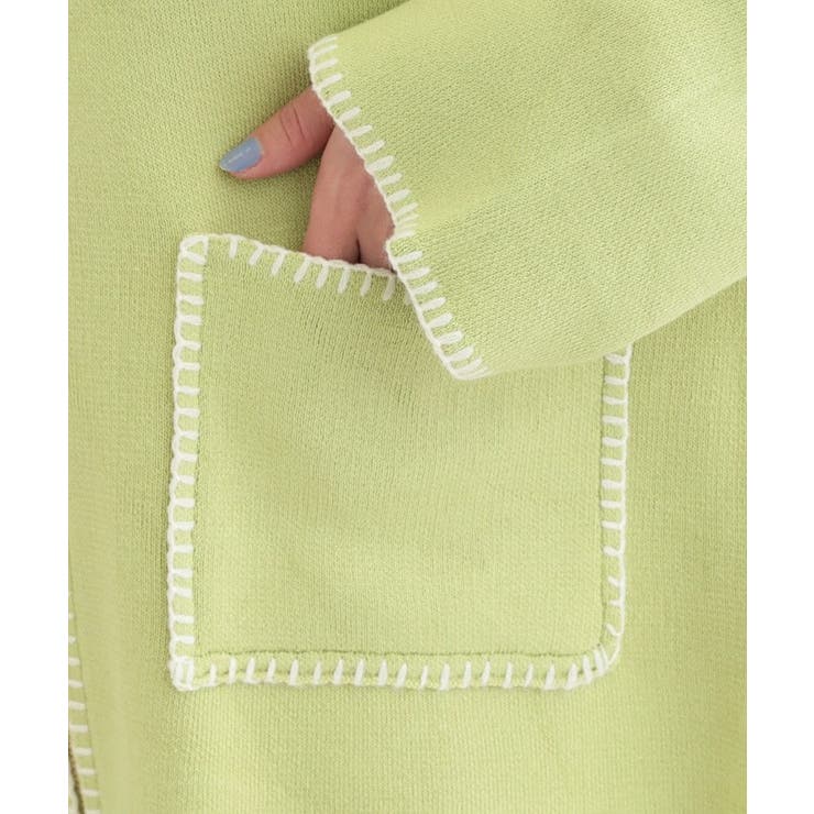 ステッチ襟付きジップニットカーディガン | SHOO・LA・RUE | 詳細画像18 