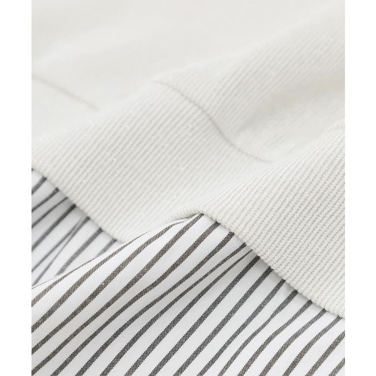 【洗濯機可/S-LL】1枚でサマ見え ラメニットソー レイヤード風トップス | SHOO・LA・RUE | 詳細画像12 