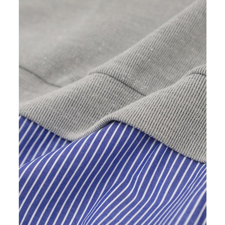 【洗濯機可/S-LL】1枚でサマ見え ラメニットソー レイヤード風トップス | SHOO・LA・RUE | 詳細画像16 