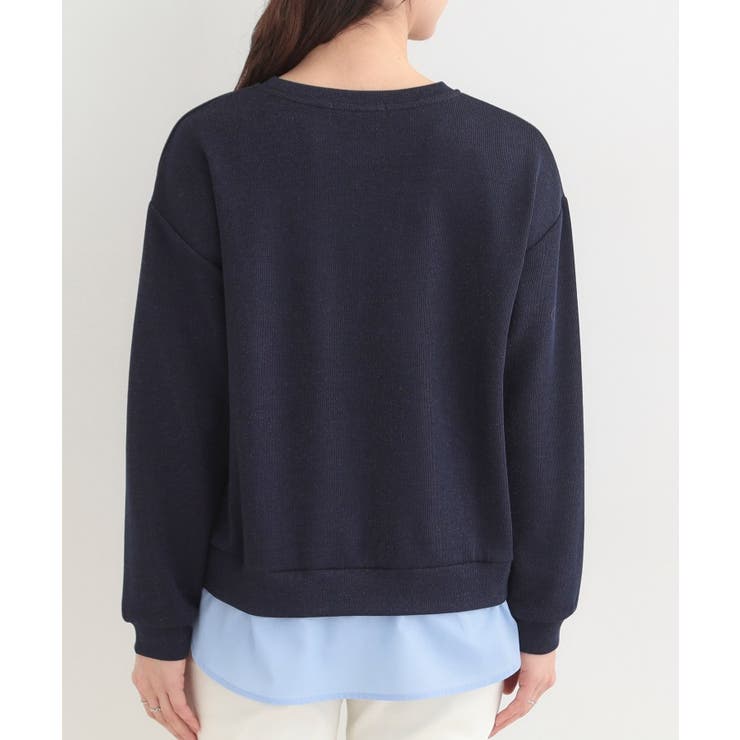 【洗濯機可/S-LL】1枚でサマ見え ラメニットソー レイヤード風トップス | SHOO・LA・RUE | 詳細画像19 