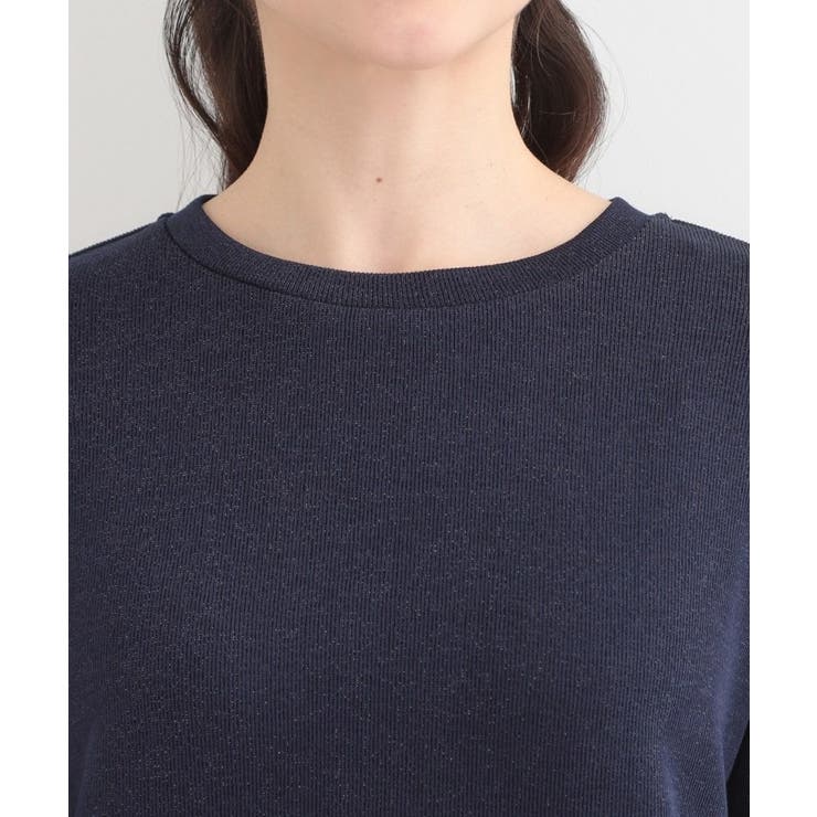 【洗濯機可/S-LL】1枚でサマ見え ラメニットソー レイヤード風トップス | SHOO・LA・RUE | 詳細画像20 