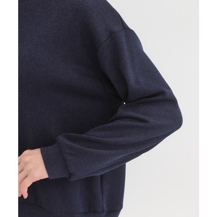 【洗濯機可/S-LL】1枚でサマ見え ラメニットソー レイヤード風トップス | SHOO・LA・RUE | 詳細画像21 