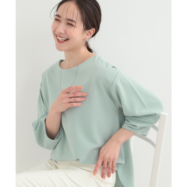 サックスブルー(090) | 【2点セット 7分袖】ランタンスリーブで女性らしい インせず着られる | SHOO・LA・RUE