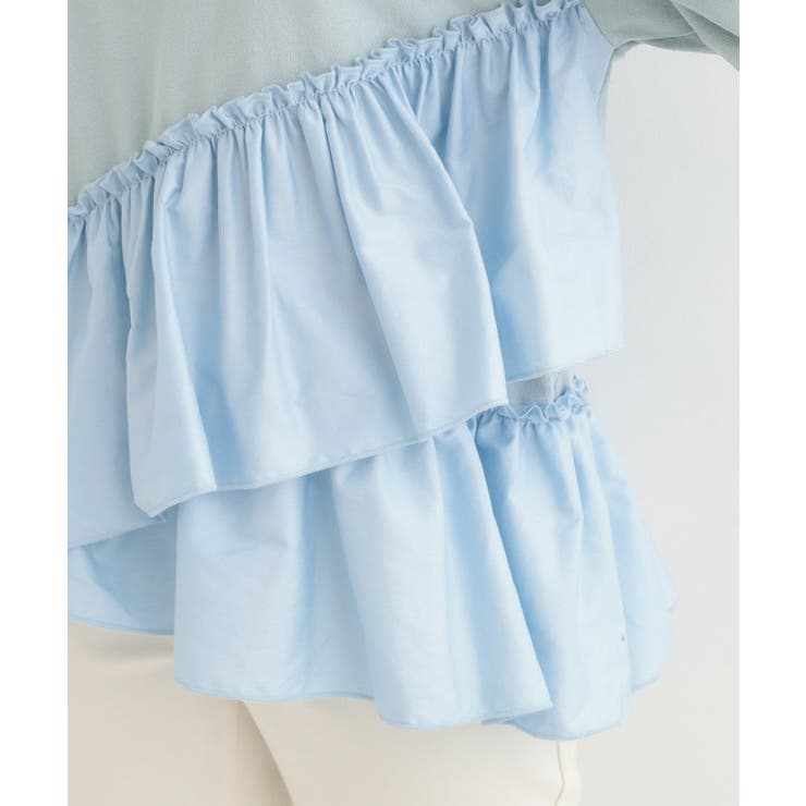 【洗濯機可】ほんのり甘い アシンメトリーフリルの上品トップス | SHOO・LA・RUE | 詳細画像18 