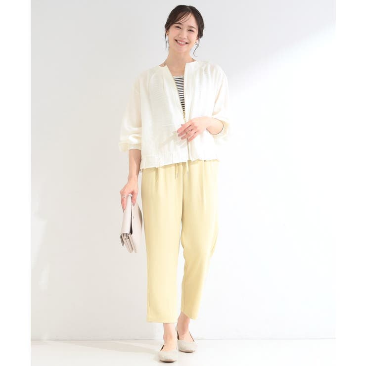 【洗濯機可/UV/S-LL】程よい透け感 襟元タック シアーブルゾン | SHOO・LA・RUE | 詳細画像3 