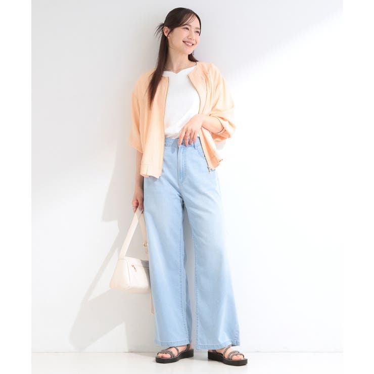 【洗濯機可/UV/S-LL】程よい透け感 襟元タック シアーブルゾン | SHOO・LA・RUE | 詳細画像15 