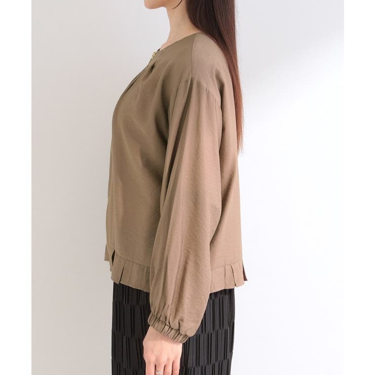 【洗濯機可/UV/S-LL】程よい透け感 襟元タック シアーブルゾン | SHOO・LA・RUE | 詳細画像18 