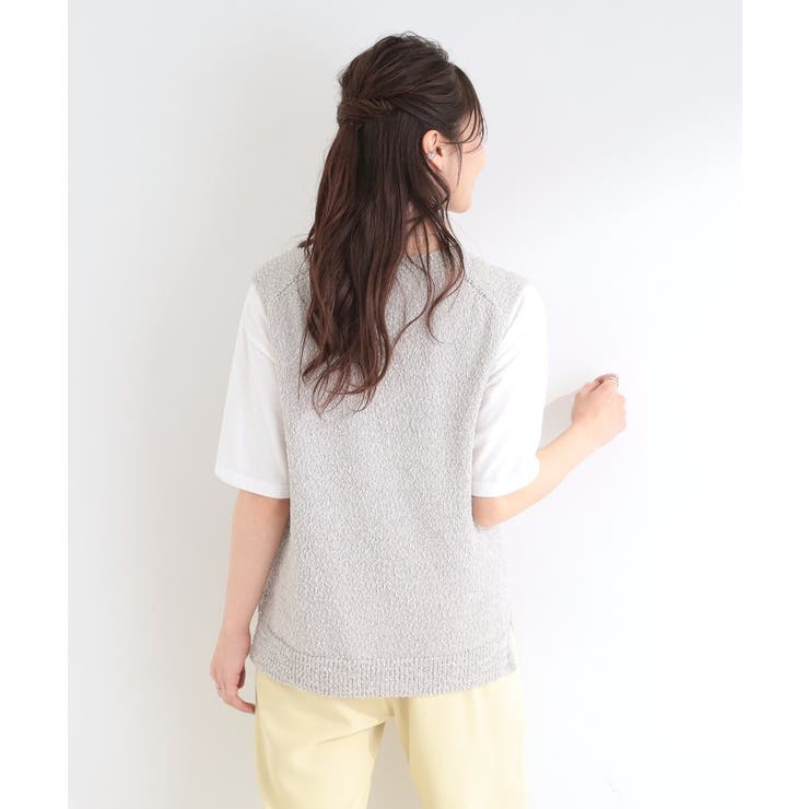 【2点セット/S-LL】ニットベスト＆ロゴTシャツSET | SHOO・LA・RUE | 詳細画像10 