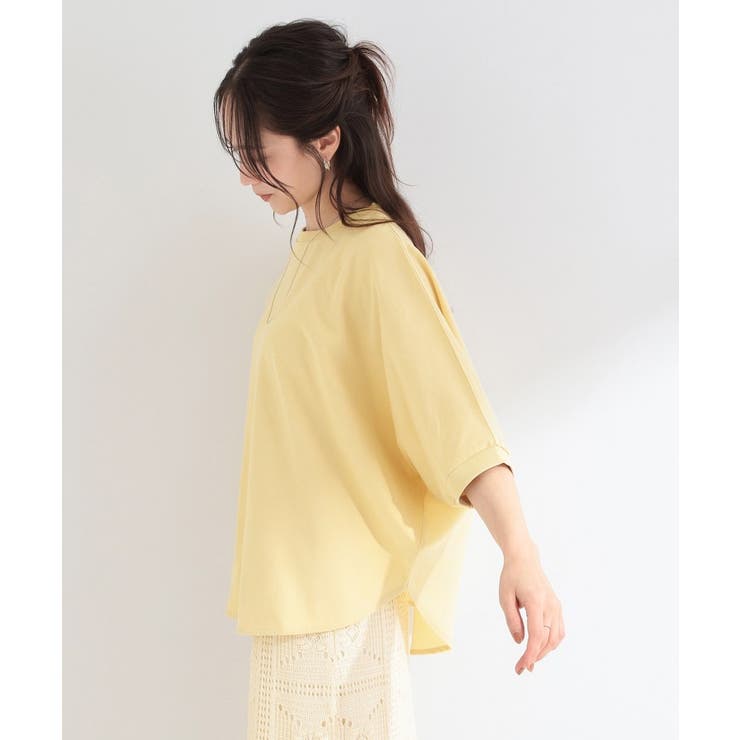 【ひんやり/洗濯機可/S‐LL】二の腕隠れる 前後切り替えドルマントップス | SHOO・LA・RUE | 詳細画像6 