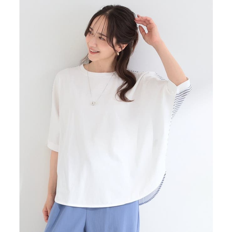 【ひんやり/洗濯機可/S‐LL】二の腕隠れる 前後切り替えドルマントップス | SHOO・LA・RUE | 詳細画像9 
