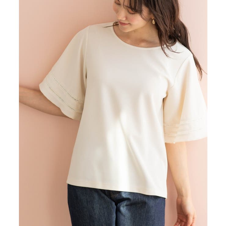 ハシゴレースフレアスリーブＴシャツ | SHOO・LA・RUE | 詳細画像14 