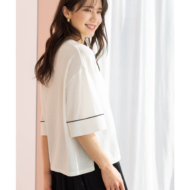 配色ラインニットTシャツ | SHOO・LA・RUE | 詳細画像2 