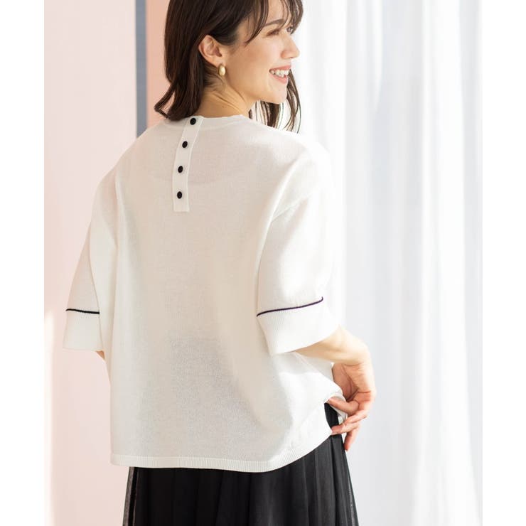 配色ラインニットTシャツ | SHOO・LA・RUE | 詳細画像3 