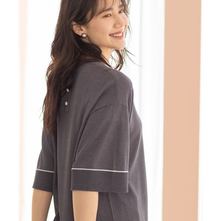 配色ラインニットTシャツ | SHOO・LA・RUE | 詳細画像7 