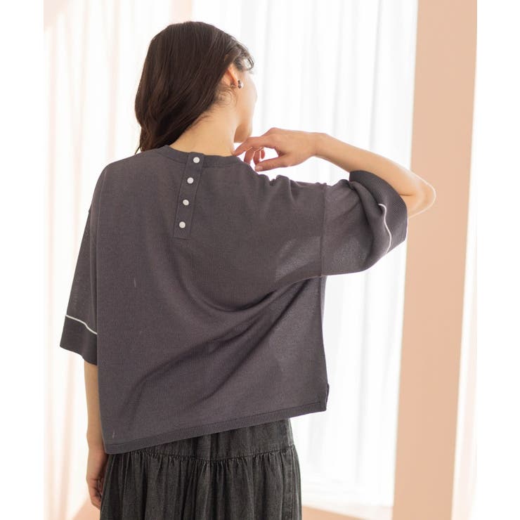配色ラインニットTシャツ | SHOO・LA・RUE | 詳細画像9 
