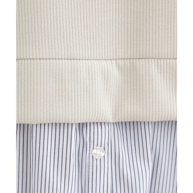 【S-LL/体型カバー】ストライプ柄ドッキングワンピース | SHOO・LA・RUE | 詳細画像8 