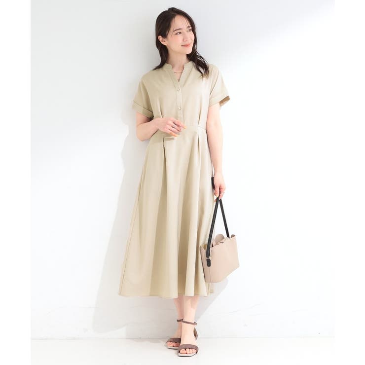 【洗濯機可／洗濯後しわになりにくい】ウエストタックフレンチワンピース | SHOO・LA・RUE | 詳細画像3 