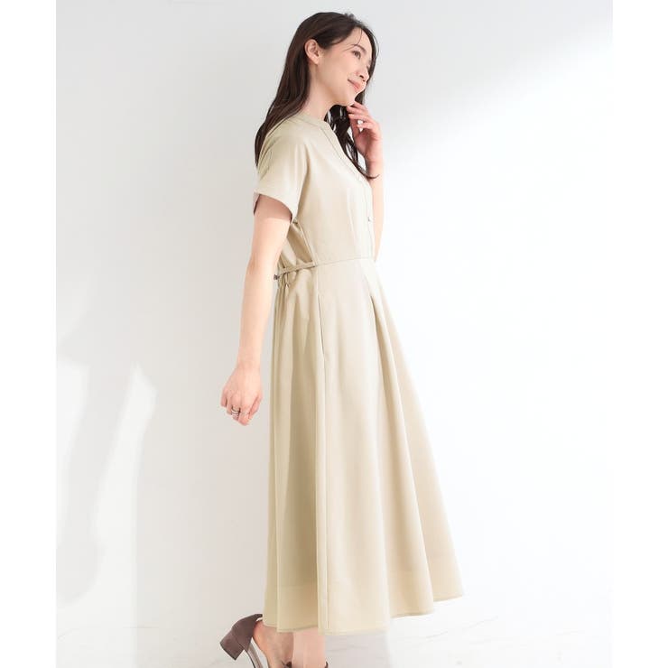 【洗濯機可／洗濯後しわになりにくい】ウエストタックフレンチワンピース | SHOO・LA・RUE | 詳細画像2 