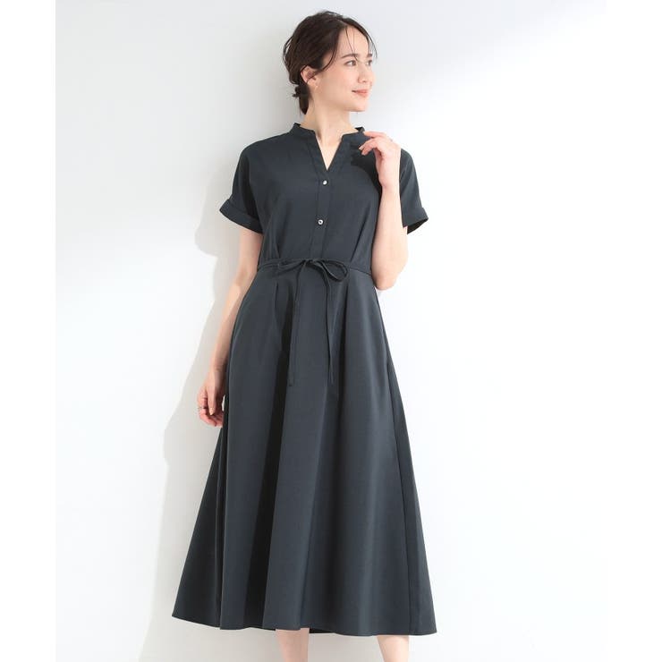 【洗濯機可／洗濯後しわになりにくい】ウエストタックフレンチワンピース | SHOO・LA・RUE | 詳細画像5 