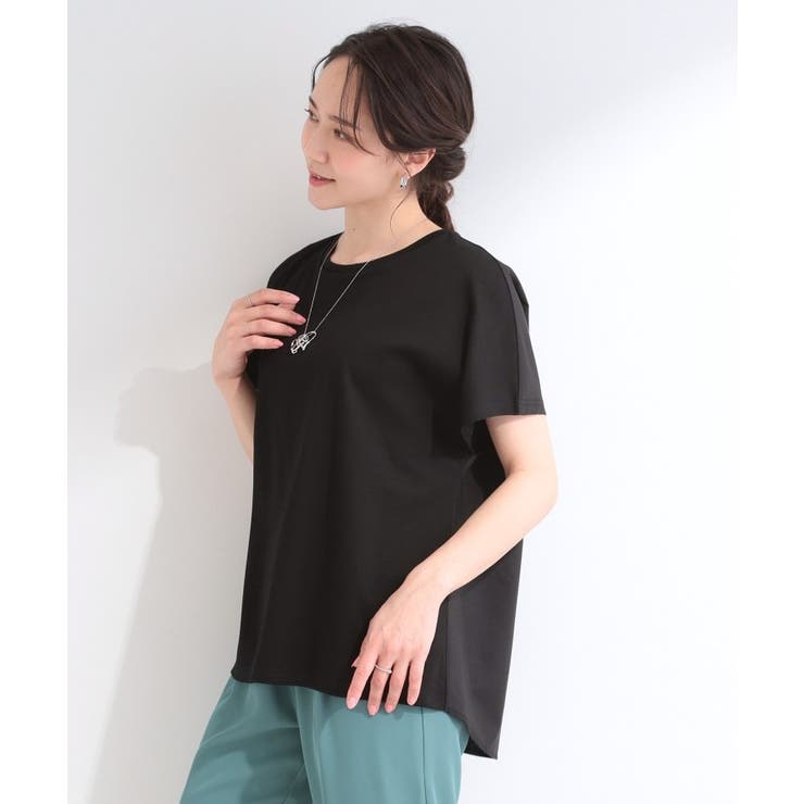 【S-LL/洗濯機可】異素材切り替え ひんやりTシャツ | SHOO・LA・RUE | 詳細画像6 