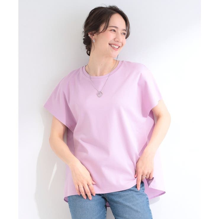 【S-LL/洗濯機可】異素材切り替え ひんやりTシャツ | SHOO・LA・RUE | 詳細画像9 