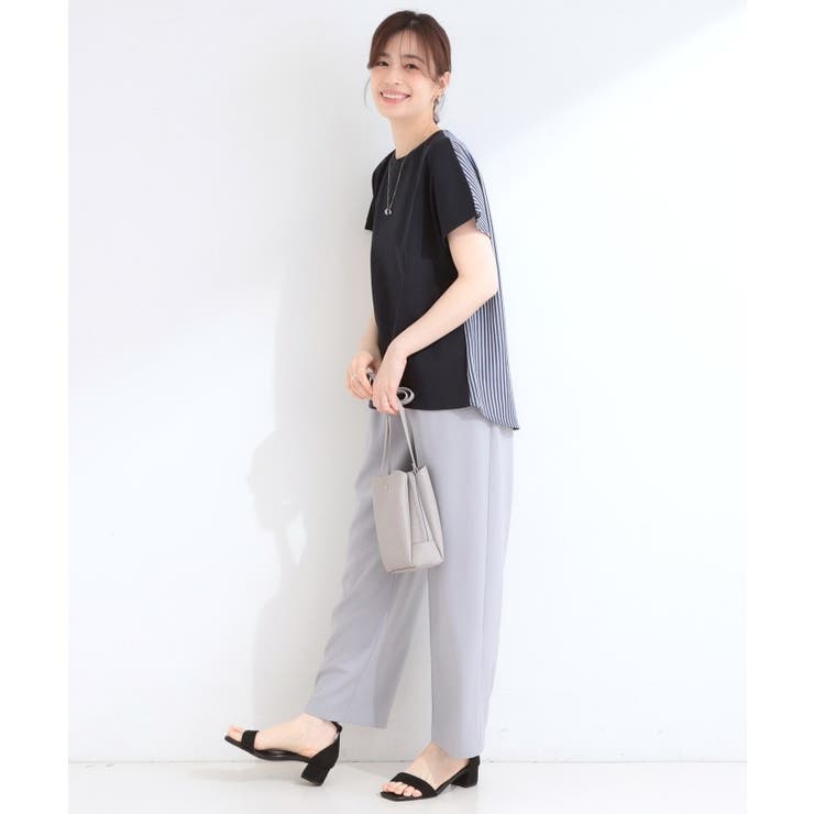 【S-LL/洗濯機可】異素材切り替え ひんやりTシャツ | SHOO・LA・RUE | 詳細画像23 