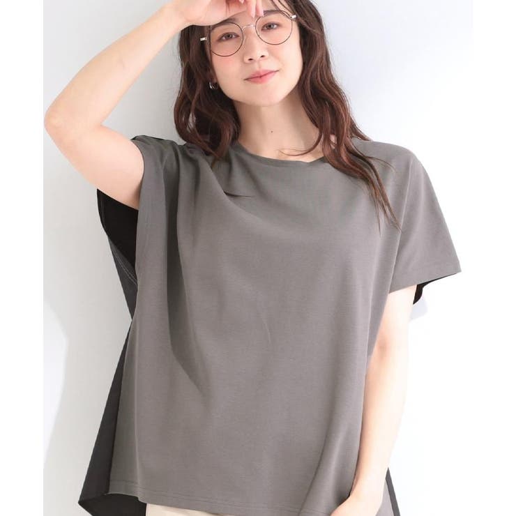 チャコールグレー(014) | 【S-LL/洗濯機可】異素材切り替え ひんやりTシャツ | SHOO・LA・RUE