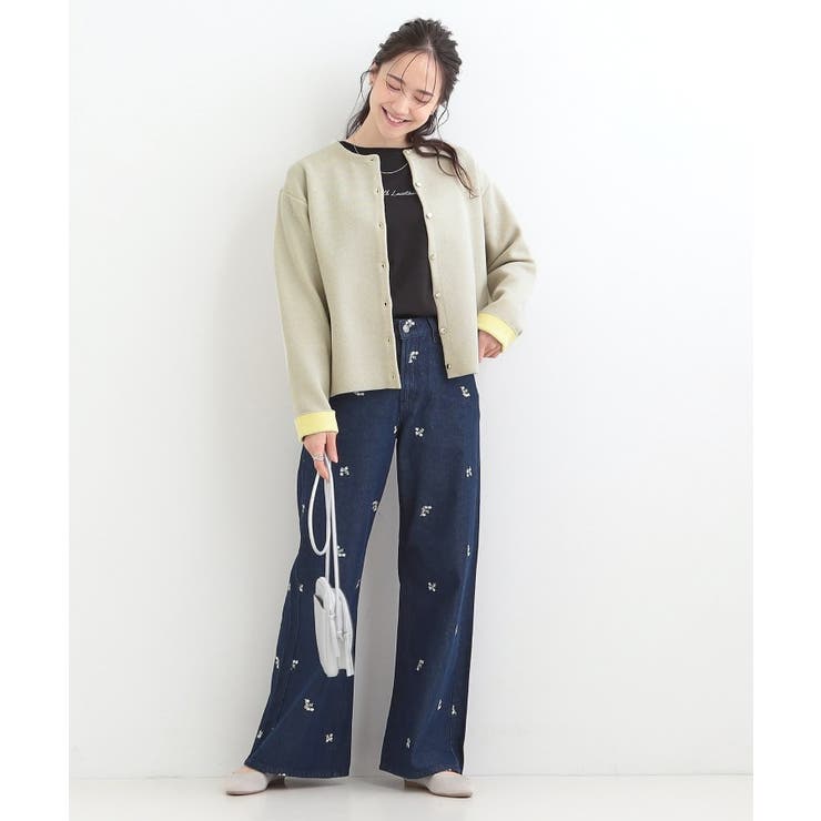 【洗濯機可/S-LL】明るい春カラー 品良くきまる 配色カーディガン | SHOO・LA・RUE | 詳細画像7 