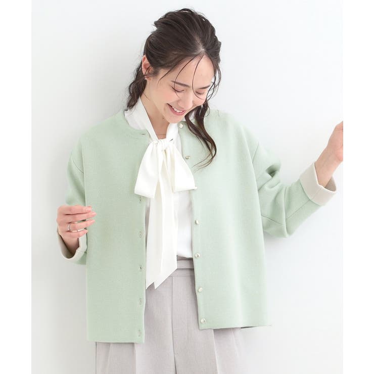 【洗濯機可/S-LL】明るい春カラー 品良くきまる 配色カーディガン | SHOO・LA・RUE | 詳細画像10 