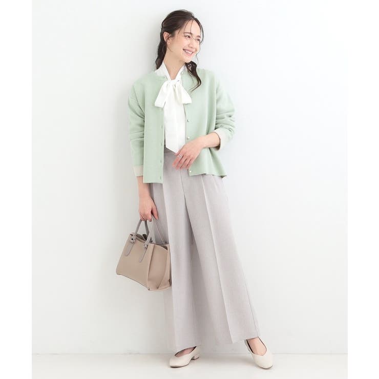 【洗濯機可/S-LL】明るい春カラー 品良くきまる 配色カーディガン | SHOO・LA・RUE | 詳細画像11 