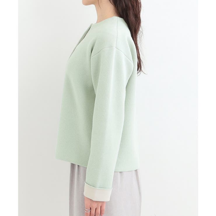 【洗濯機可/S-LL】明るい春カラー 品良くきまる 配色カーディガン | SHOO・LA・RUE | 詳細画像14 