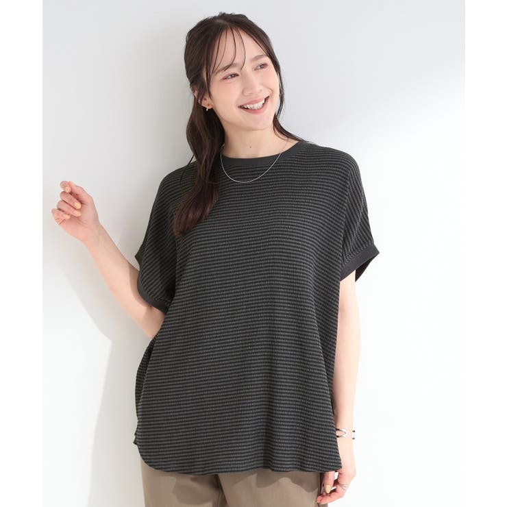 【洗濯機可/体型カバー】ゆるさら快適 柄アソートしぼしぼTシャツ | SHOO・LA・RUE | 詳細画像21 