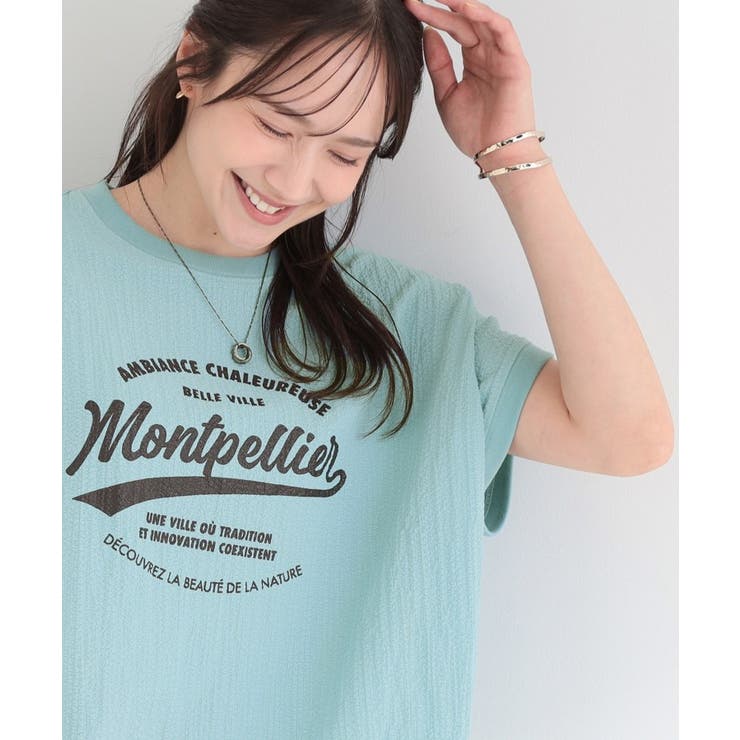 ブルー(091) | 【洗濯機可/体型カバー】ゆるさら快適 柄アソートしぼしぼTシャツ | SHOO・LA・RUE
