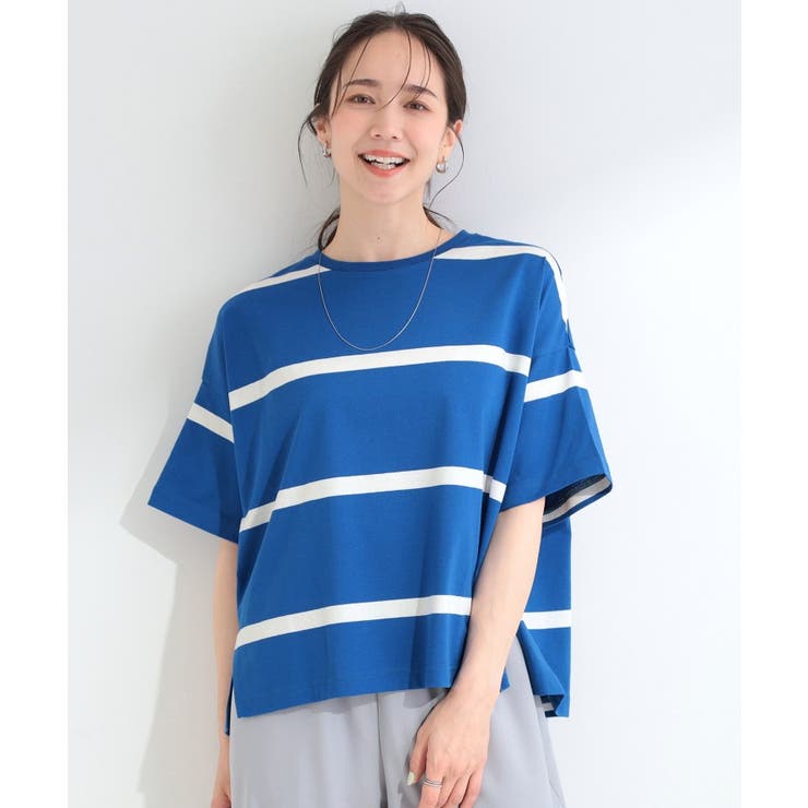 【SHOO ICE】ひんやり太ボーダー斜め切り替えTシャツ | SHOO・LA・RUE | 詳細画像13 