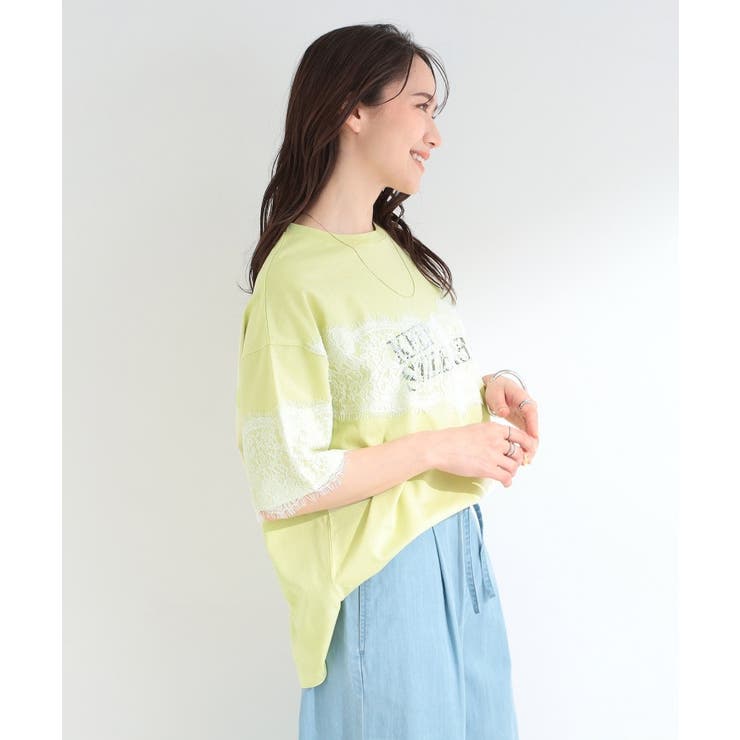 【ひんやり/洗濯機可】レースデザインでこなれ見え ロゴプリントTシャツ | SHOO・LA・RUE | 詳細画像9 