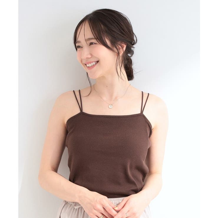 【洗濯機可/S-LL】カップ付き Wストラップ テレコキャミソール | SHOO・LA・RUE | 詳細画像9 