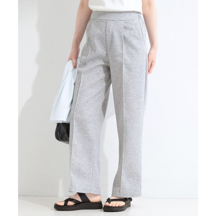 グレー(012) | 【S-LL】ピンタック ダンボールイージーワイドパンツ | SHOO・LA・RUE