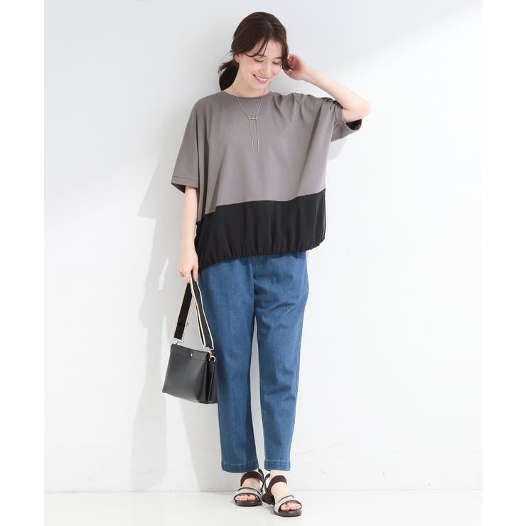 【洗濯機可/体型カバー】インしないで着られる 裾配色バルーントップス | SHOO・LA・RUE | 詳細画像3 