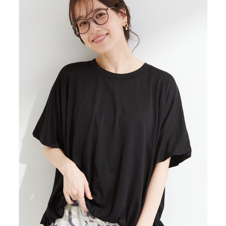 ブラック(019) | 【ひんやり/洗濯機可】インせず着られる バルーンデザインTシャツ | SHOO・LA・RUE
